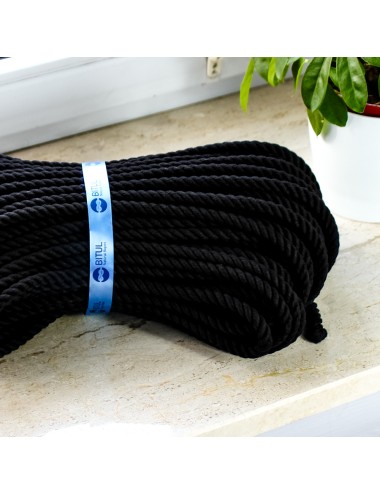 Black cotton rope 8 mm