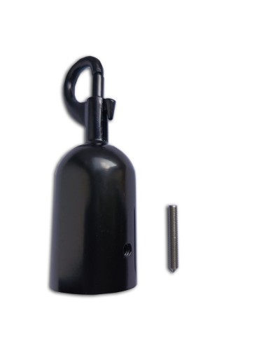 Terminale per corda Ø30 mm con moschettone - Nero
